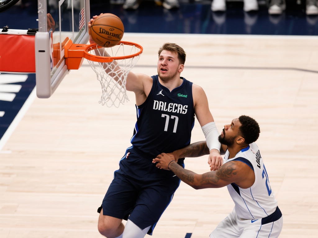 东契奇持球突破抛投命中完成2+1精彩表现